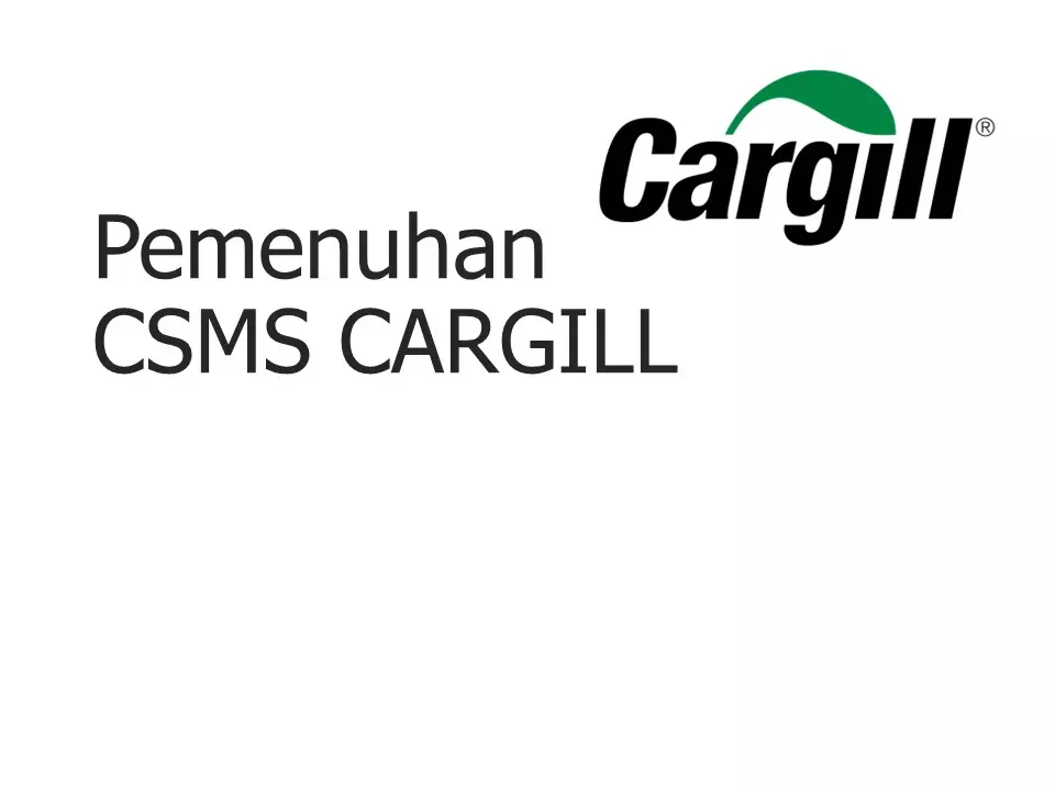 Daftar Lengkap Dokumen CSMS PT CARGILL